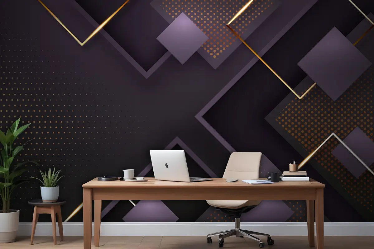 Gerçekçi Zarif Geometrik Şekiller Arka Plan Ofis Duvar Kağıdı