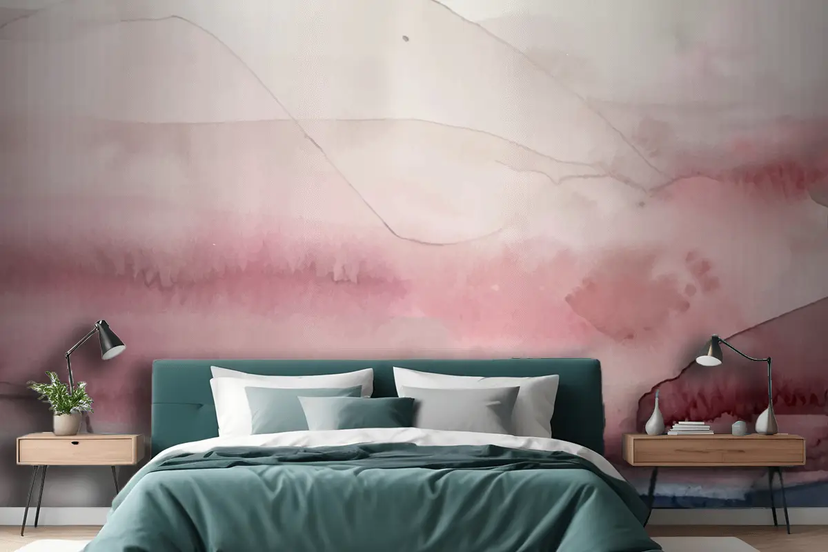 Yumuşak Suluboya Sıçrama Lekesi Arka Plan Yatak Odası Duvar Kağıdı