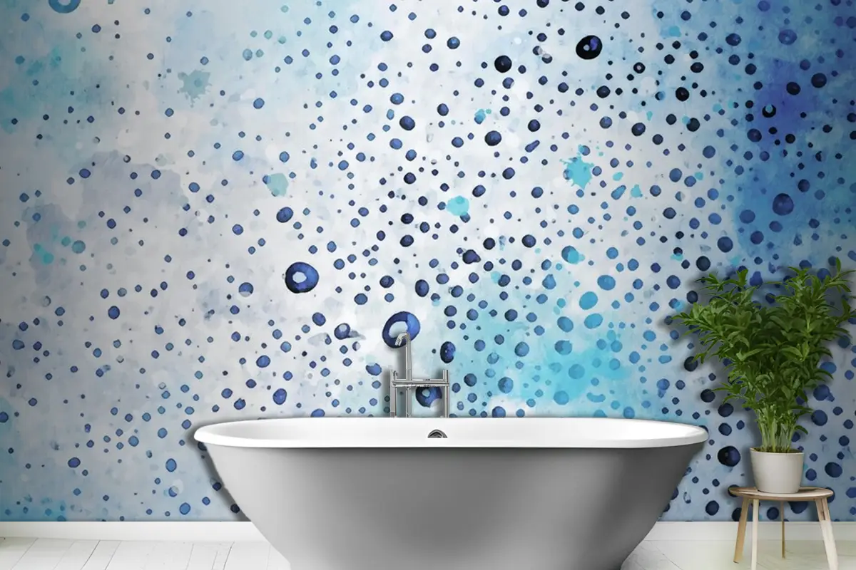 Kabarcık Nokta Suluboya Doku Banyo Banyo Duvar Kağıdı