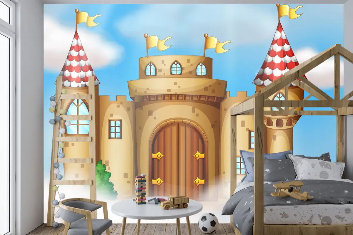 Gökyüzünde Bir Masal Kalesi Çocuk Odası Duvar Kağıdı Duvar Resimleri