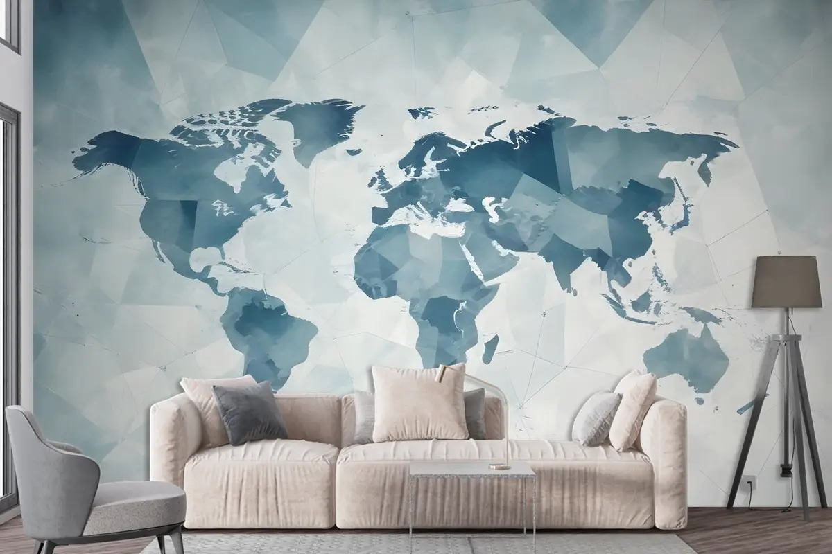 Geometrik Çizgili Soyut Harita Duvar Kağıdı