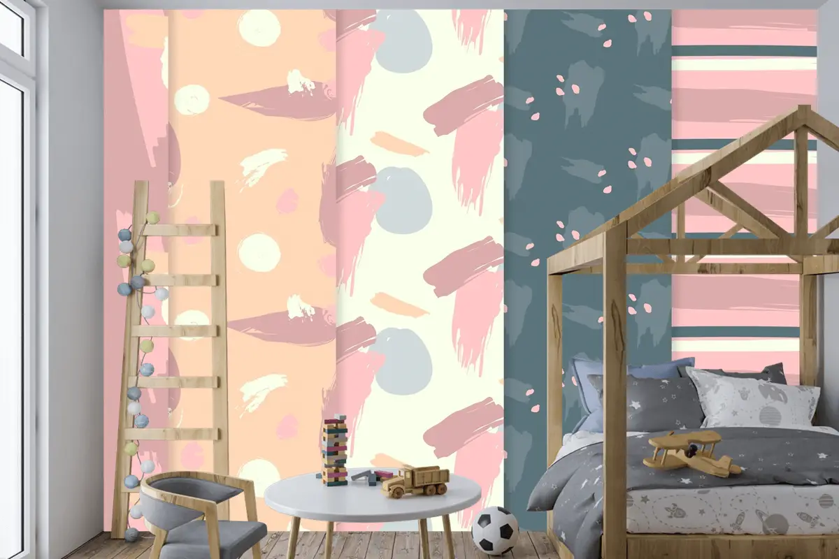 Soyut Desen Koleksiyonu Çizim Çocuk Odası Duvar Kağıdı 