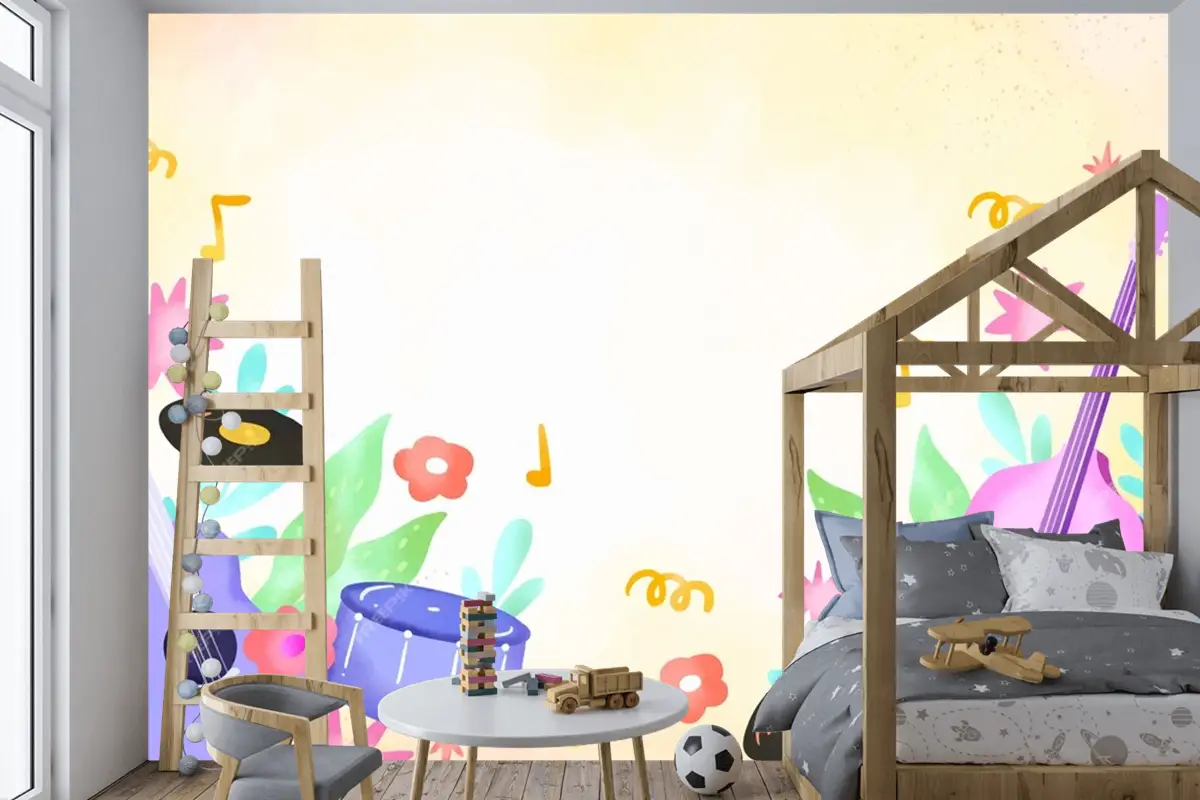 Dünya Müzik Günü Kutlaması Çocuk Odası Duvar Kağıdı Arka Planı