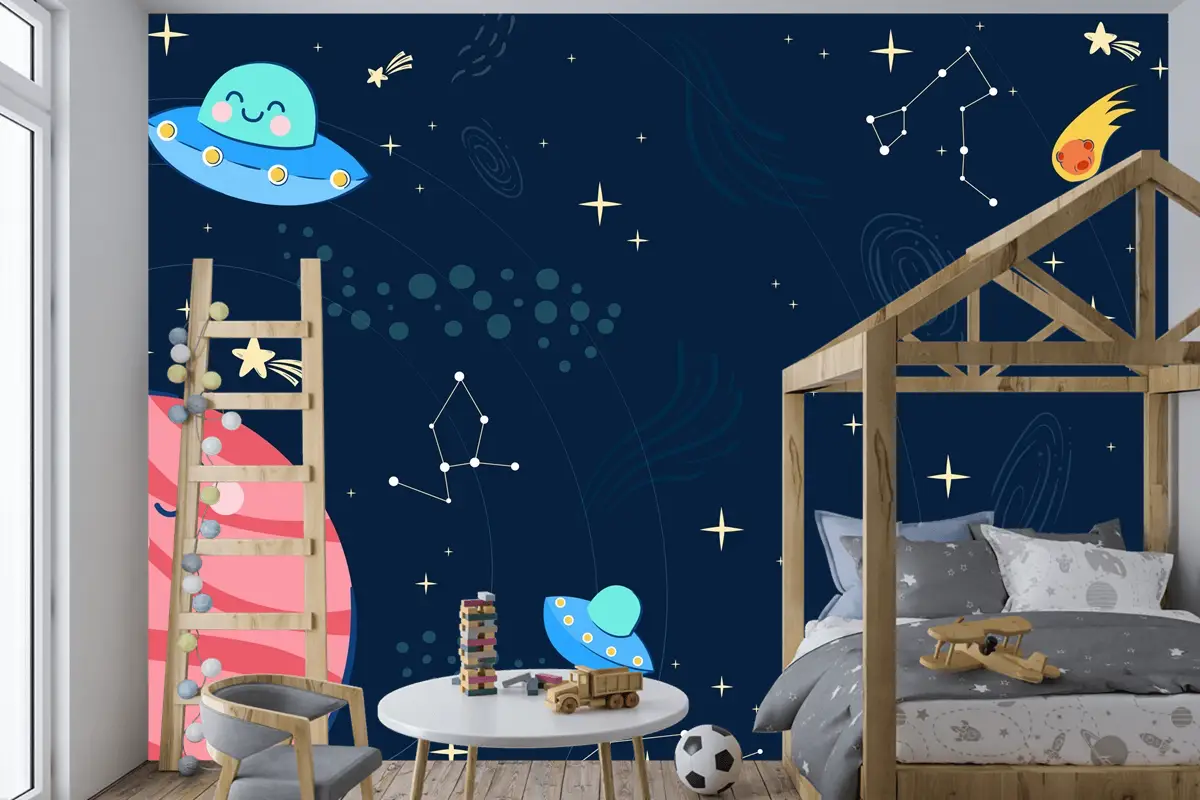 Çocuk Uzay Boys Çocuk Odası Duvar Kağıdı