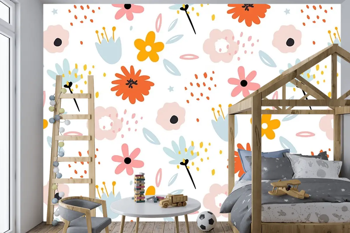 Çiçekler Çocuk Odası Duvar Kağıdı