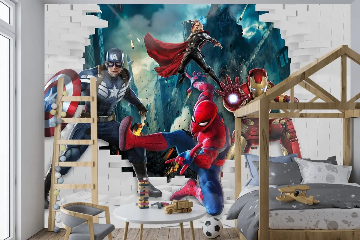 Çocuk Odası Duvar Kağıdı Süper Kahramanlar