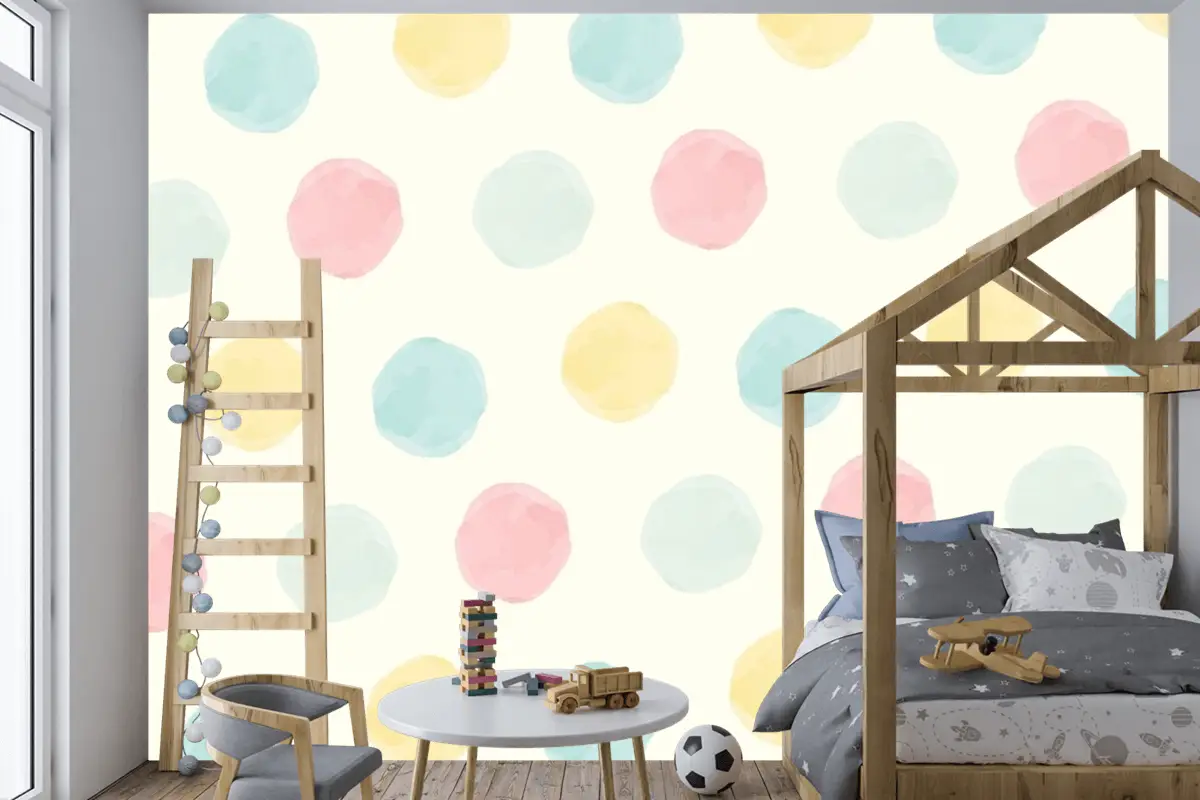 Renkli Geometrik Dikişsiz Desen Arka Plan Tasarımı Çocuk Odası Duvar Kağıdı Duvar