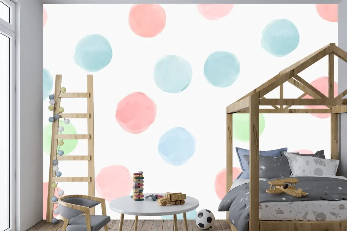 Renkli Geometrik Dikişsiz Desen Arka Plan Tasarımı Çocuk Odası Duvar Kağıdı