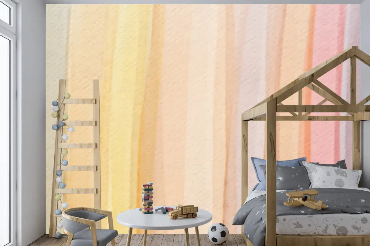 Renkli Suluboya Arka Plan Tasarımı Çocuk Odası Duvar Kağıdı 