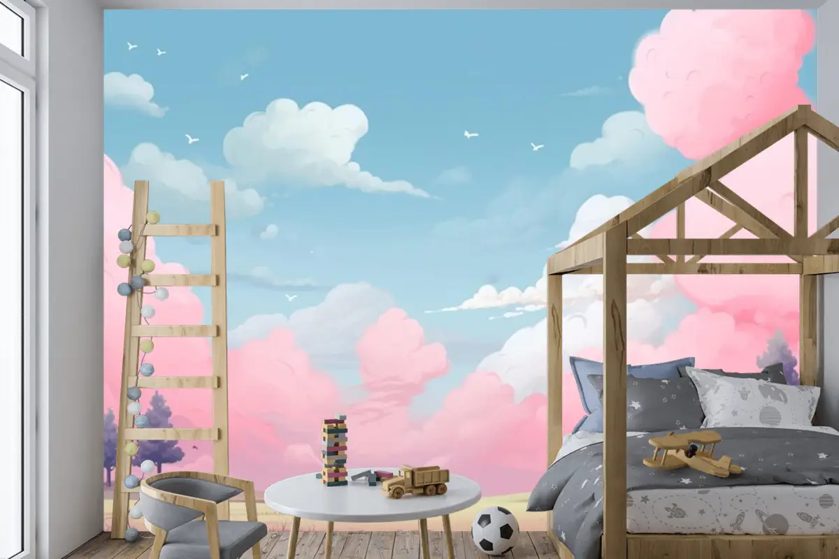 Çocuk Odası Duvar Kağıdı Duvarı İçin Seçilen Dijital Sanat