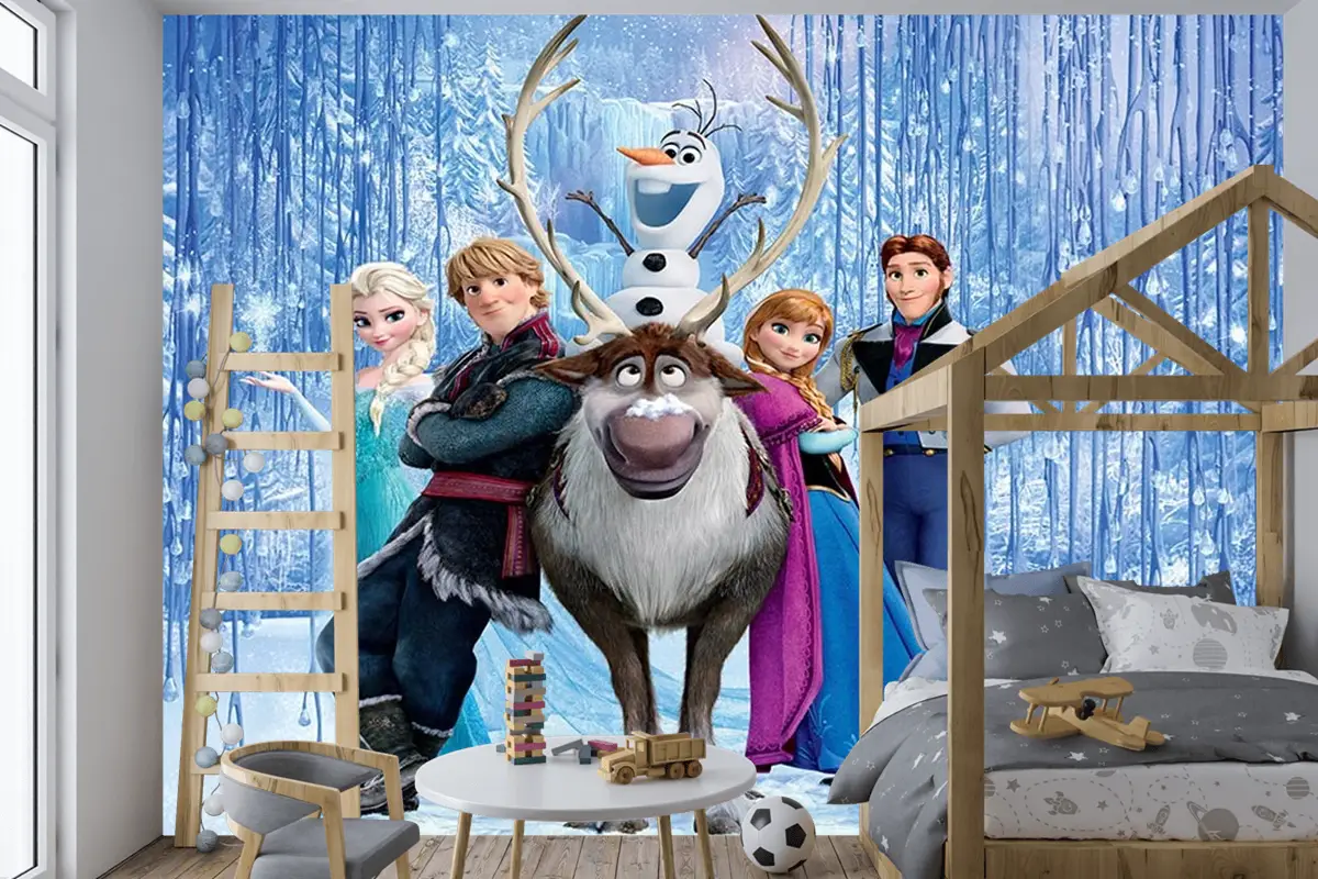 Elsa Ve Arkadaşları Çocuk Odası Duvar Kağıdı