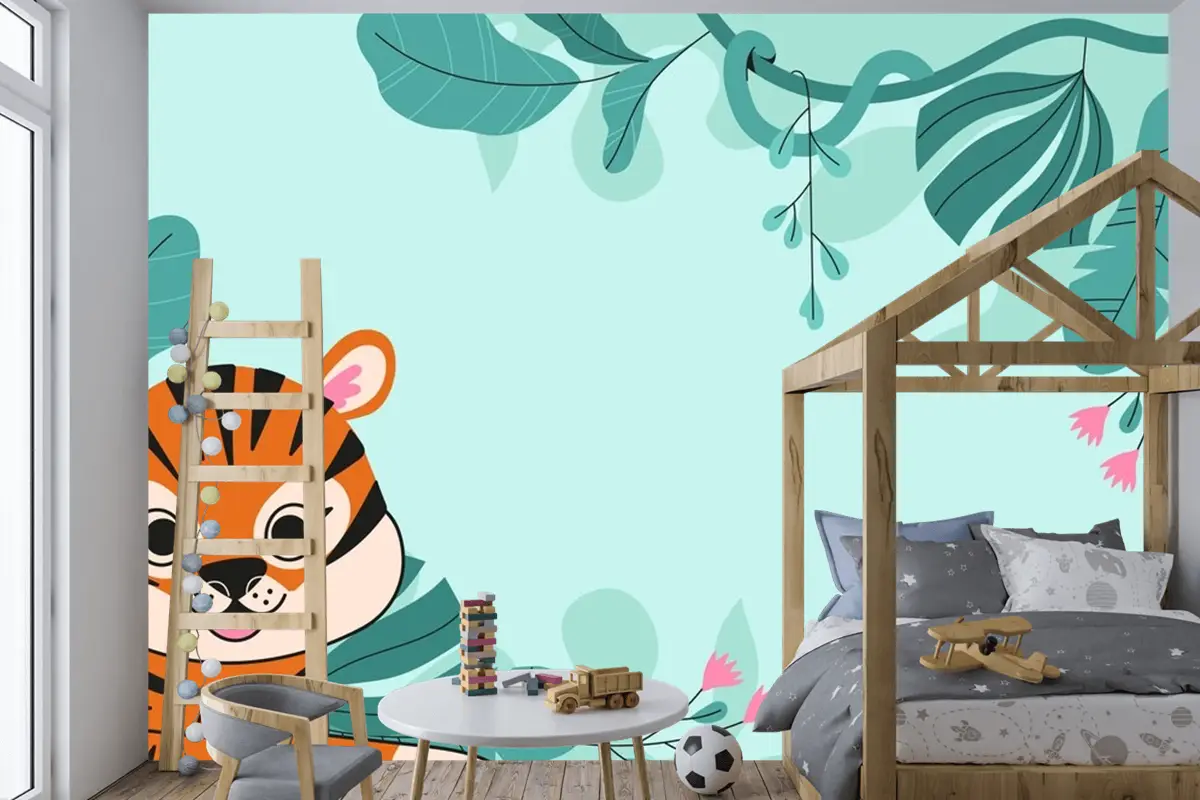 Uluslararası Kaplan Günü Farkındalığı Çocuk Odası Duvar Kağıdı  Için Düz Arka Plan