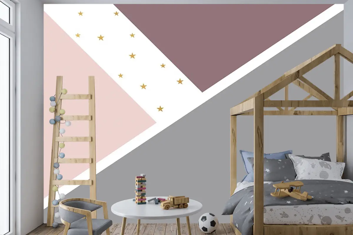 Geometrik Desen Çocuk Odası Duvar Kağıdı