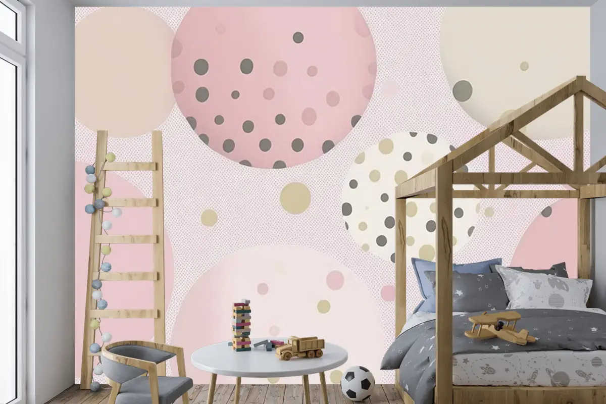 Geometrik Desenler Soft Renkler Çocuk Odası Duvar Kağıdı