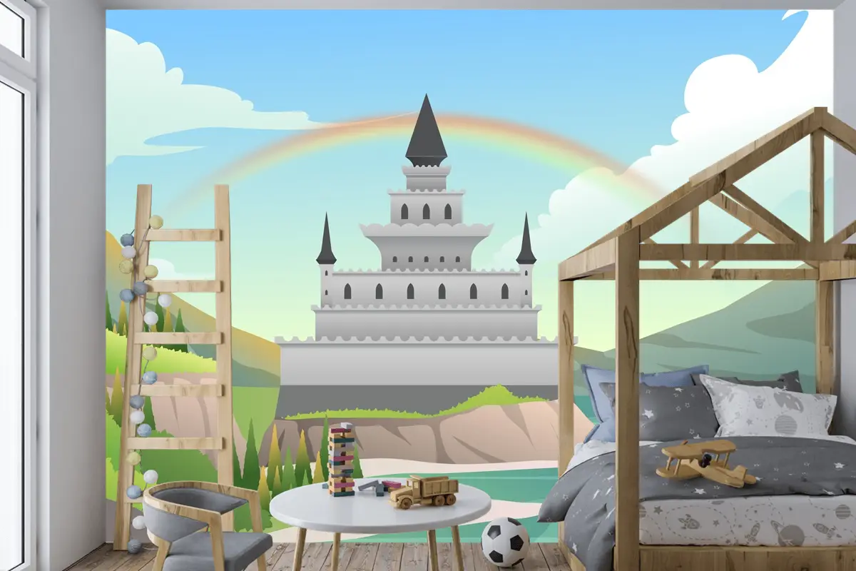 Degrade Peri Masalı Arka Plan Çocuk Odası Duvar Kağıdı Duvar Resimleri