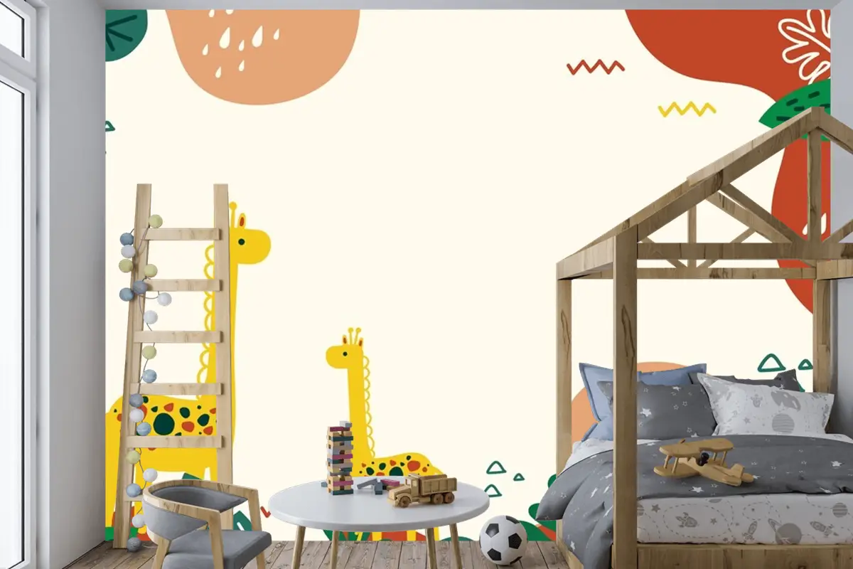 Elle Çizilmiş Doodle Arka Plan Çocuk Odası Duvar Kağıdı 