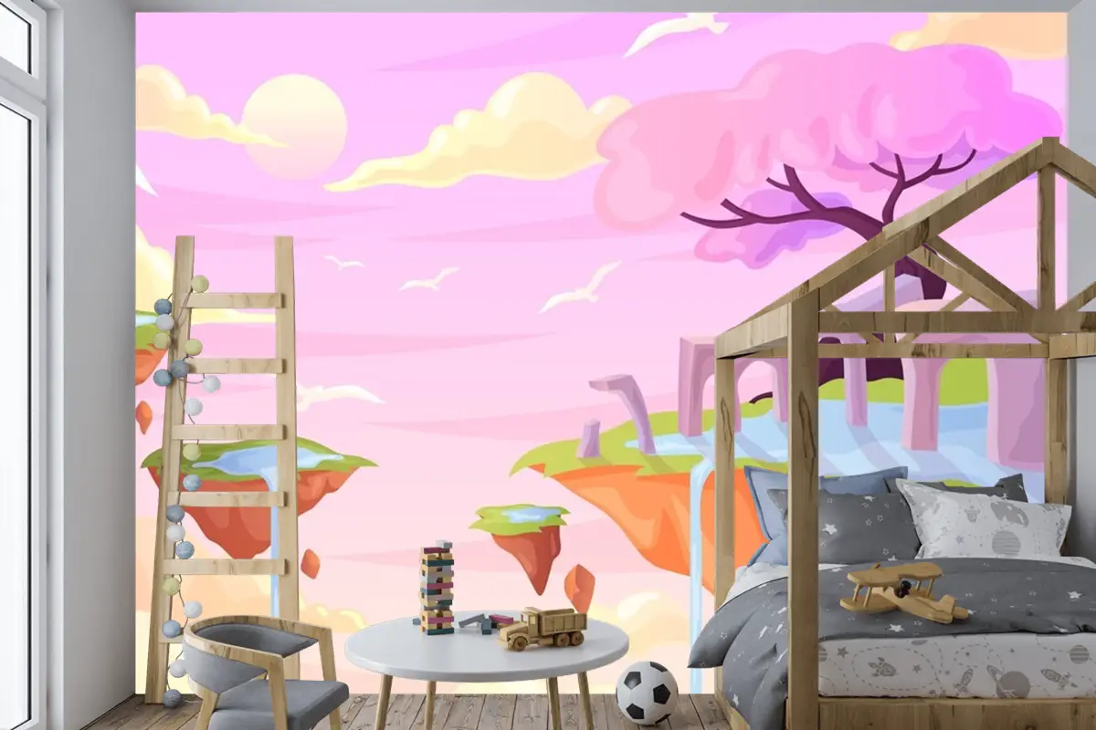 Elle Çizilmiş Peri Masalı Çocuk Odası Duvar Kağıdı