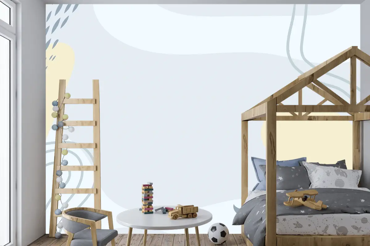 Elle Çizilmiş Minimal Çocuk Odası Duvar Kağıdı 