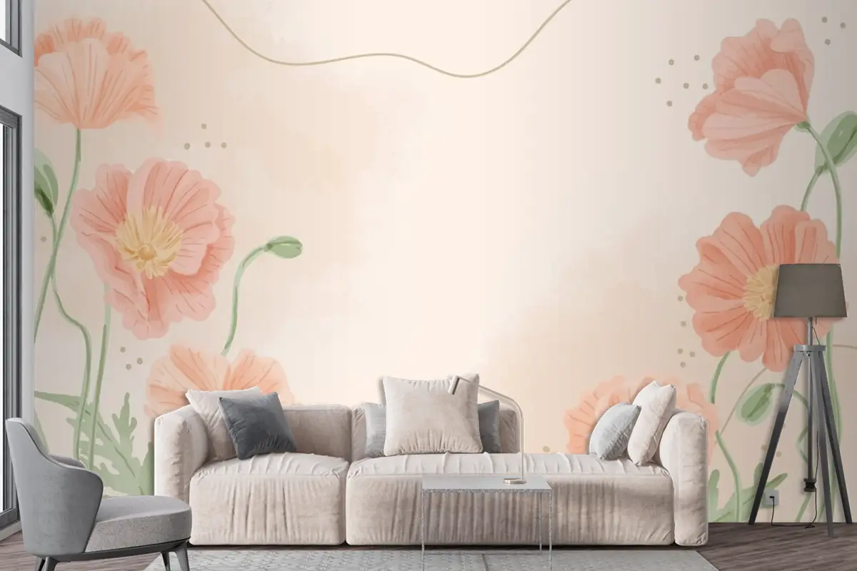 El Boyalı Suluboya Çiçek Arka Plan Duvar Kağıdı 