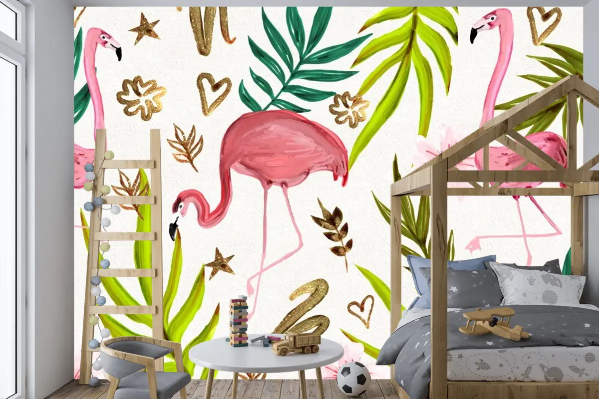 El Boyalı Suluboya Yaz Çocuk Odası Duvar Kağıdı 