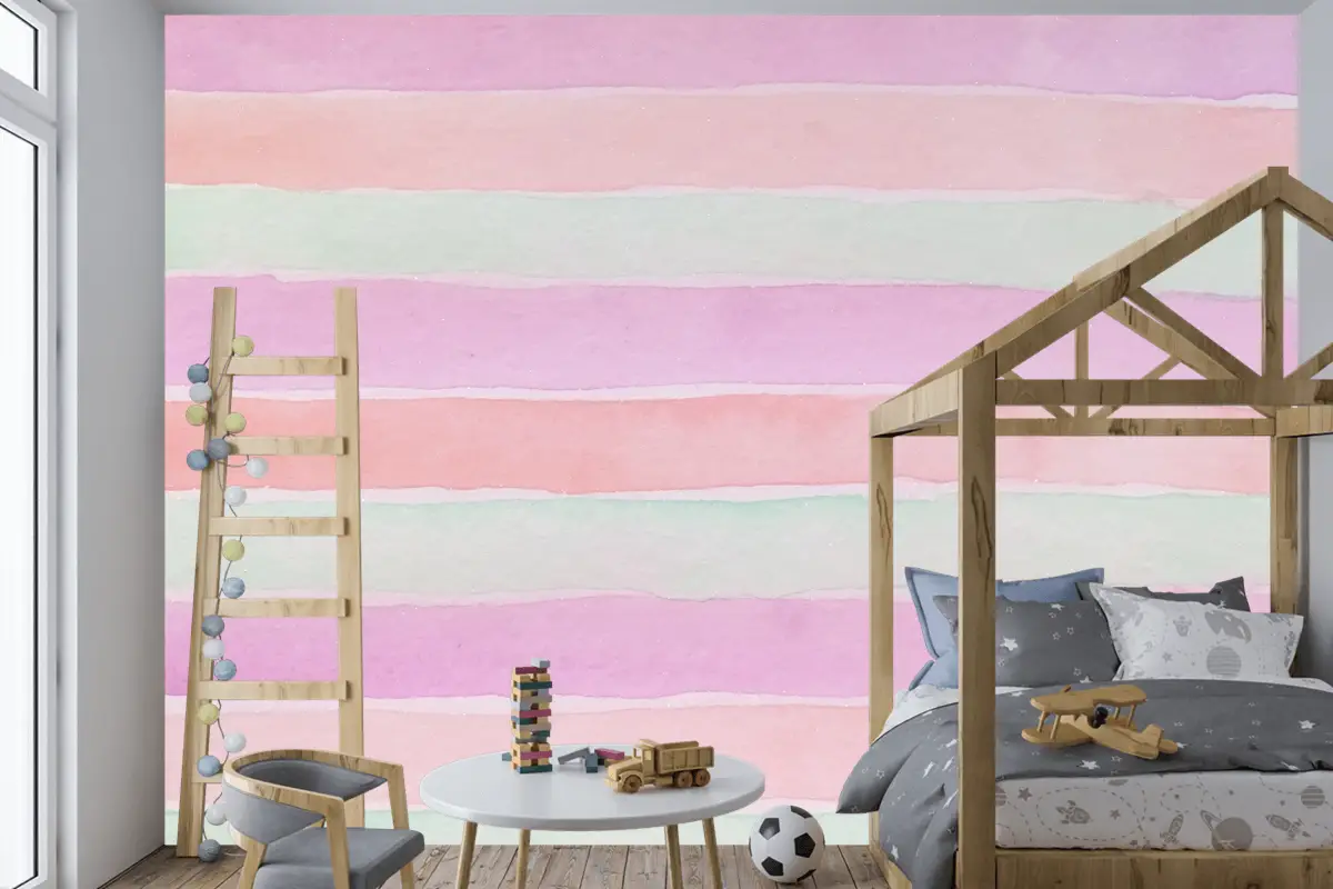 El Boyalı Suluboya Çocuk Odası Duvar Kağıdı 