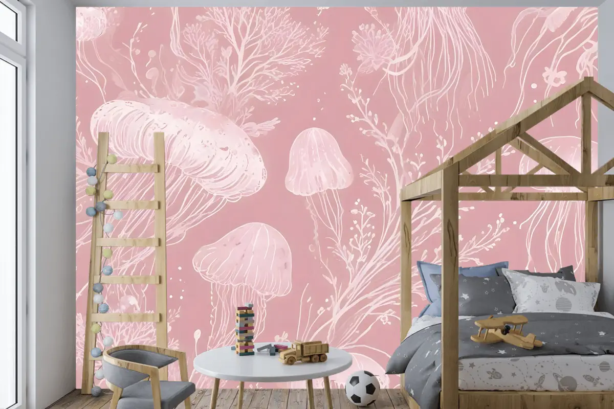 Çocuklar Sualtı Deniz Kızı Çocuk Odası Duvar Kağıdı