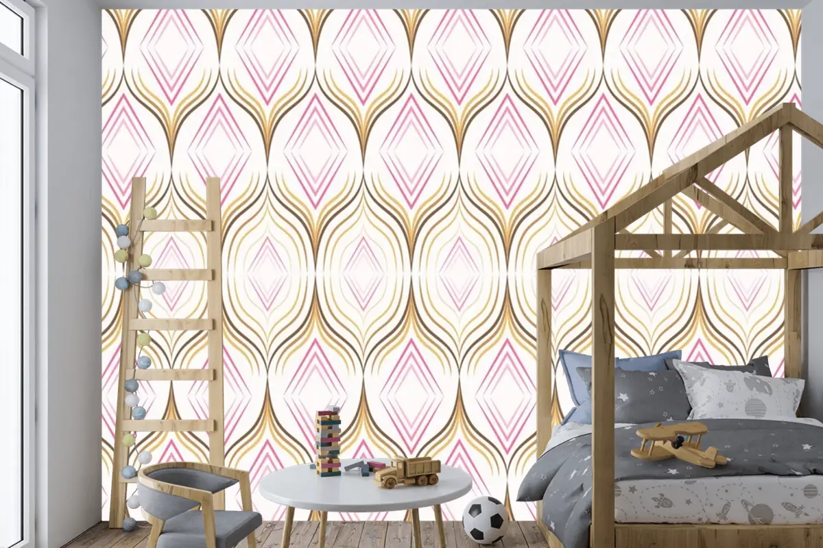 Lüks İpek Kumaş Dikişsiz Desen Çocuk Odası Duvar Kağıdı