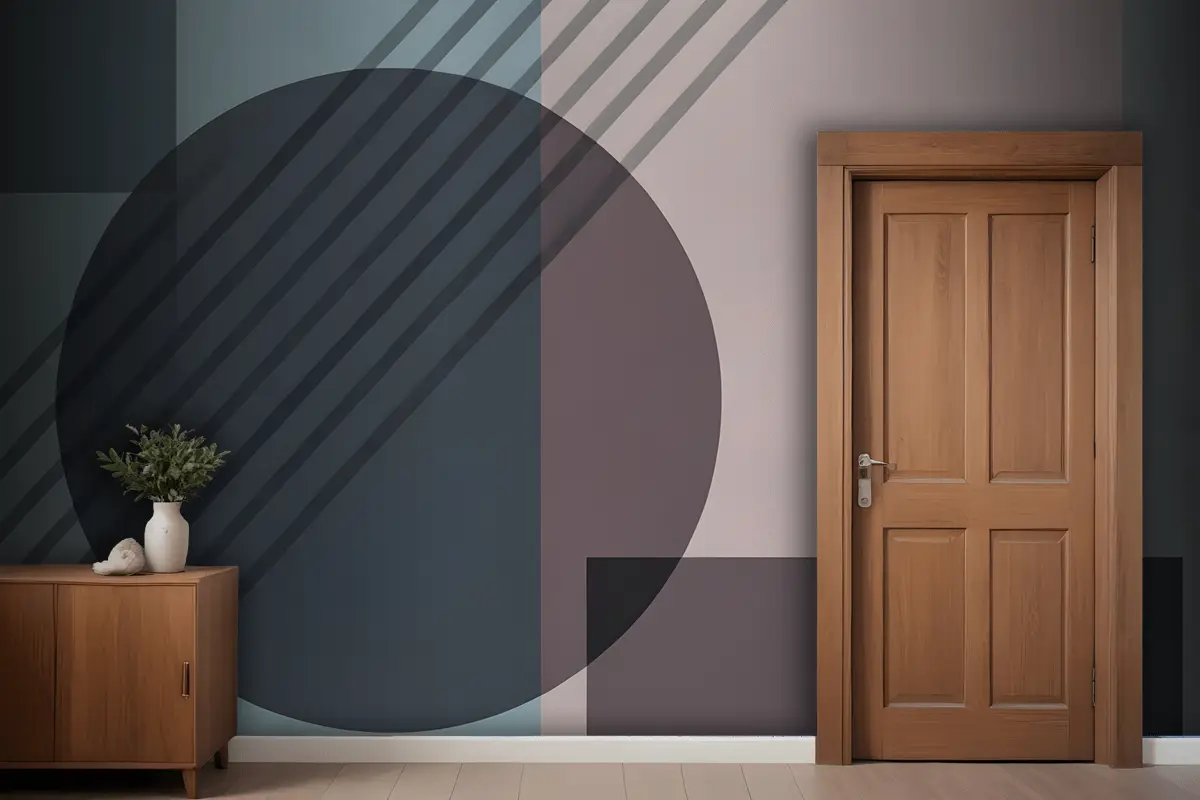 Geometrik Şekilli Minimalist Soyut Kompozisyon Antre  Hol  Koridor Duvar Kağıdı