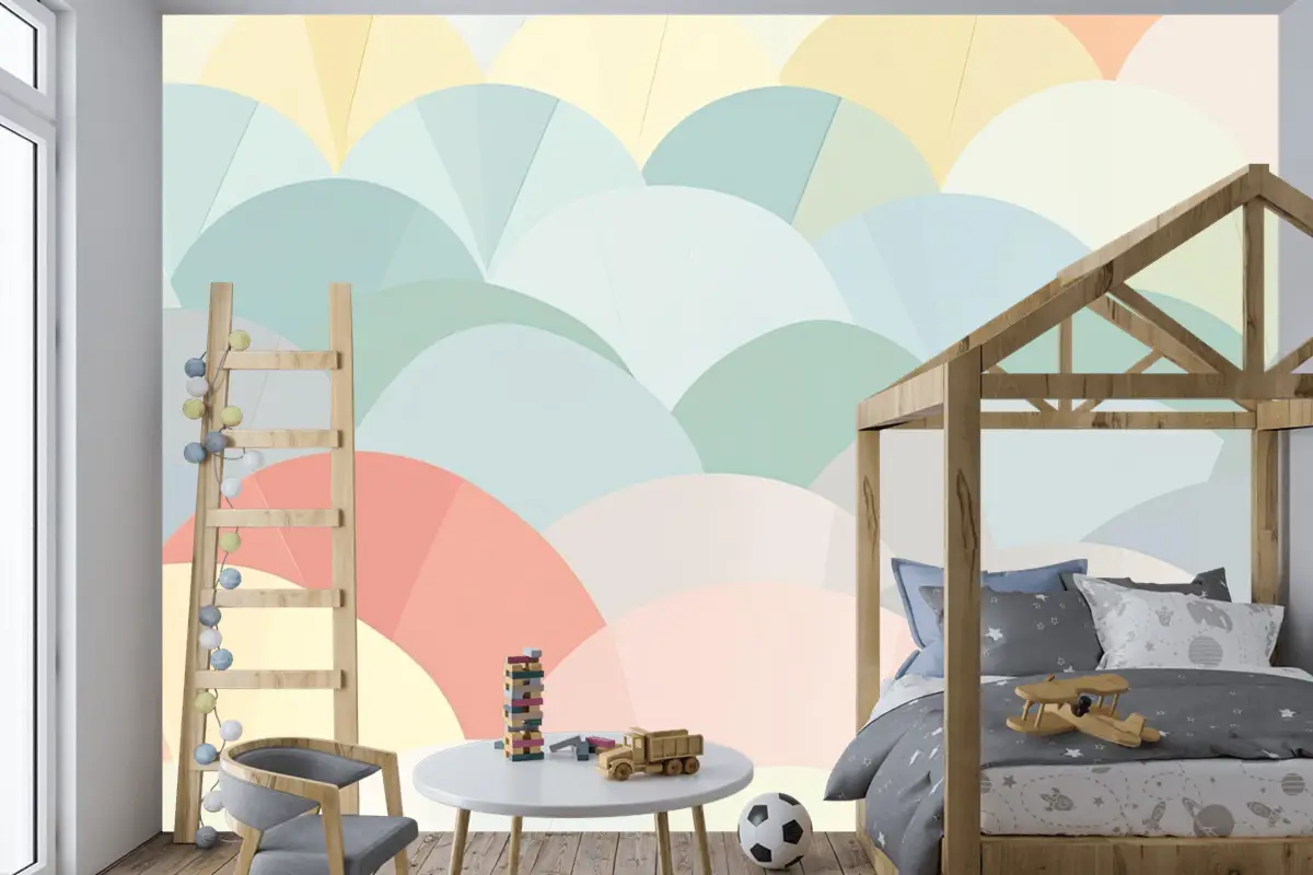 Arka Plan Pastel Çocuk Odası Duvar Kağıdı 
