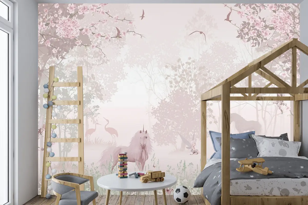 Peri Diyarı Atlar Masalsı Çocuk Odası Duvar Kağıdı