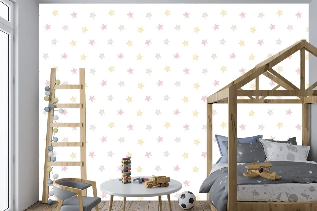 Renkli Yıldızlar Çocuk Odası Duvar Kağıdı