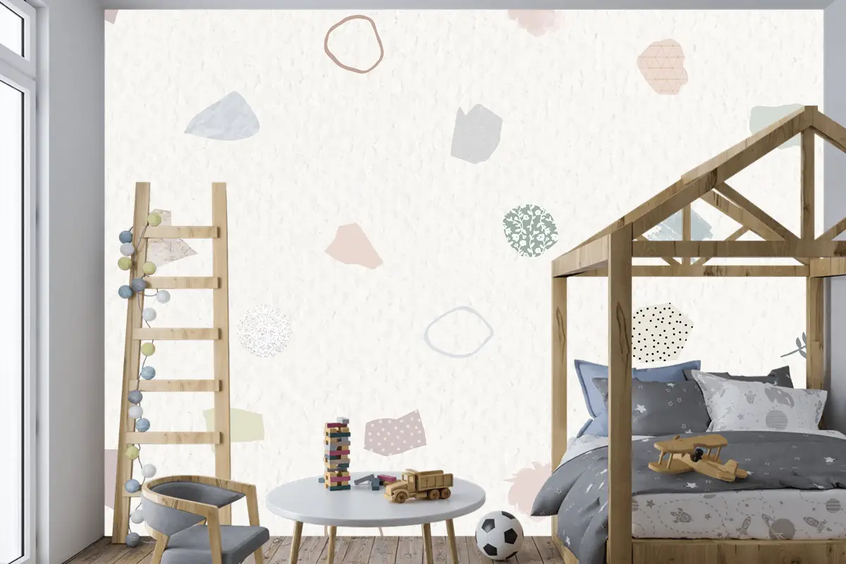 Yırtık Kağıt Not Sorunsuz Çocuk Odası Duvar Kağıdı Tasarımı Çocuk Odası Duvar Kağıdı