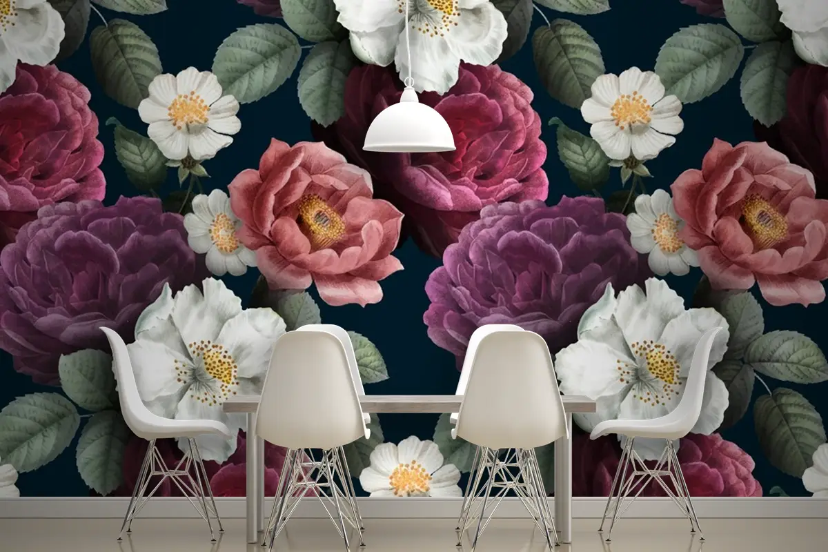 Romantik Çiçekli Arka Plan Duvar Kağıdı 