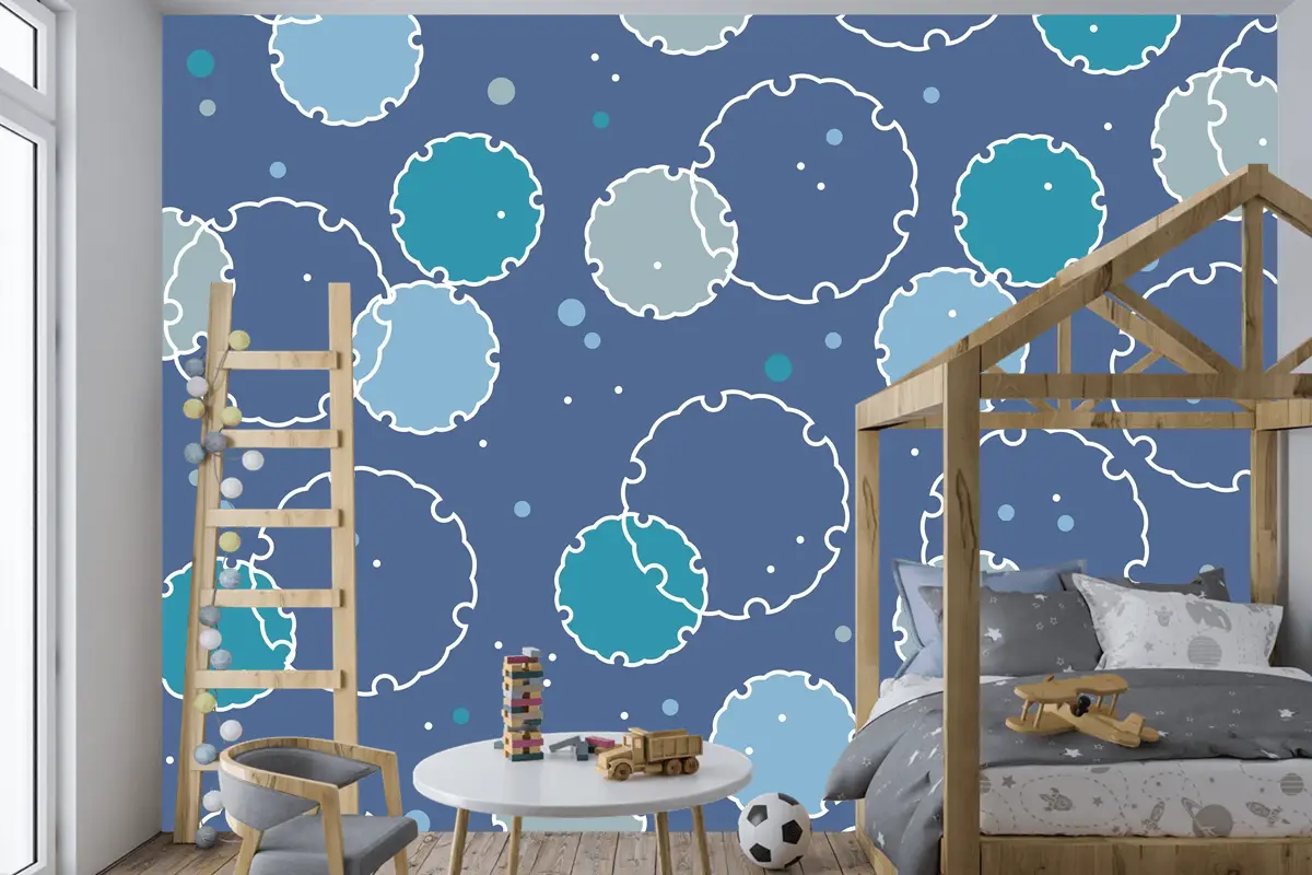 Japon Vintage Kar Grafik Sembolleri Ile Kusursuz Desen Çocuk Odası Duvar Kağıdı