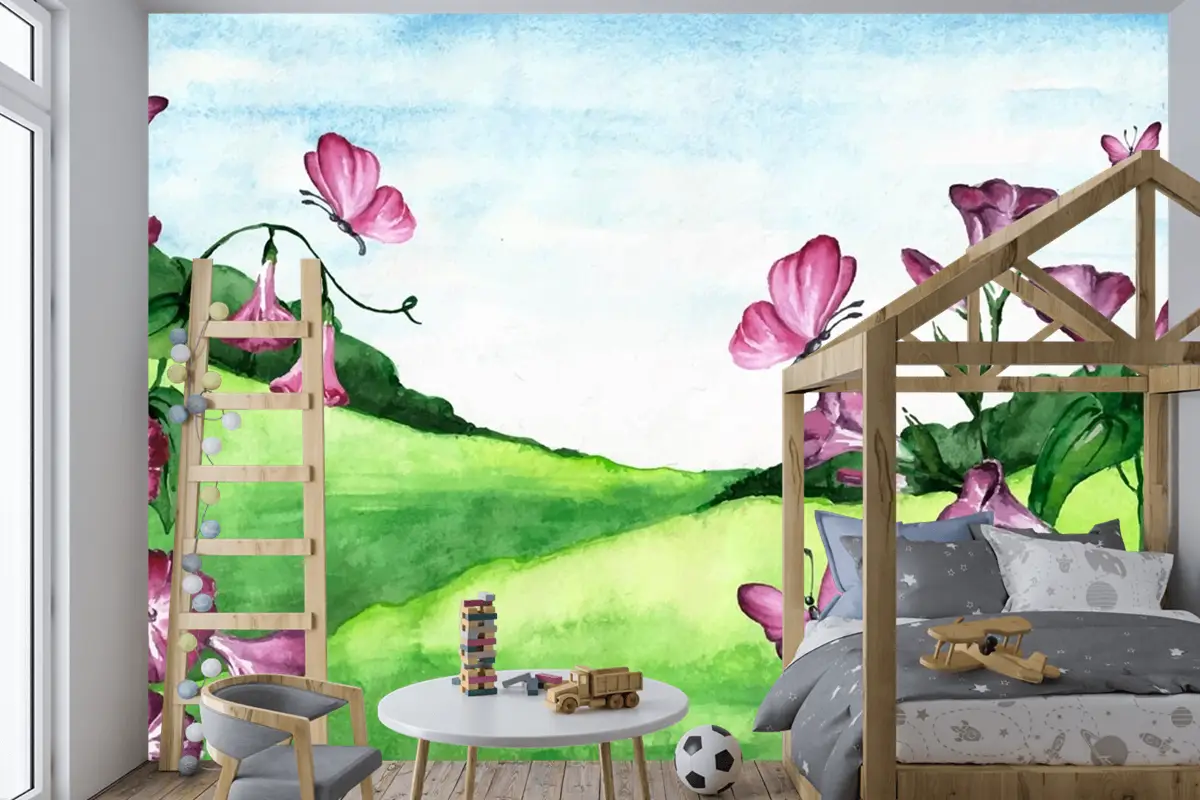 Bahar Manzarası Çocuk Odası Duvar Kağıdı