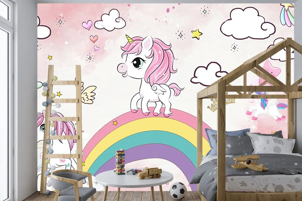 Unicorn Çocuk Odası Duvar Kağıdı