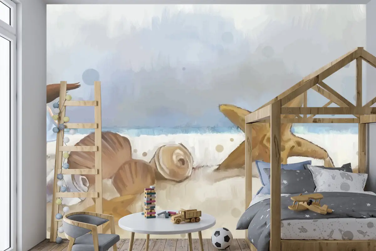 Tatil Suluboya Arka Plan Çocuk Odası Duvar Kağıdı 