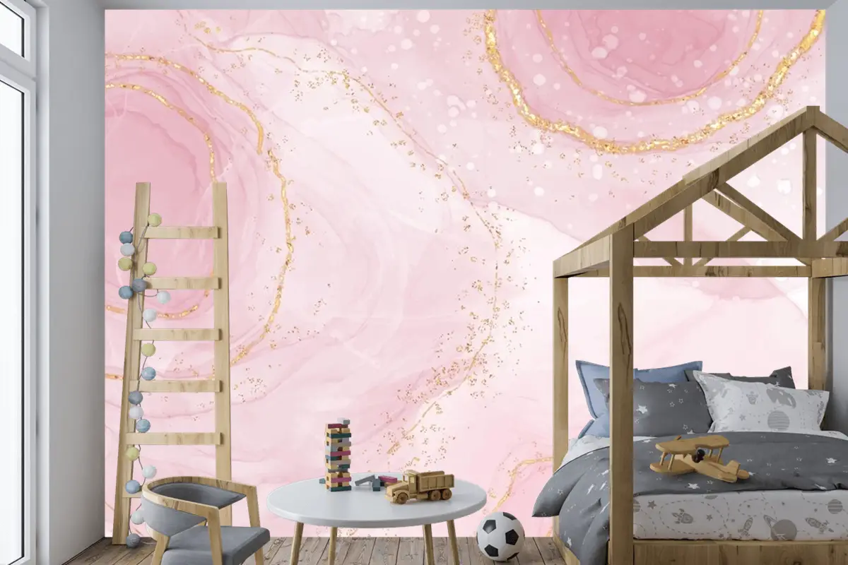 Suluboya Alkol Mürekkep Arka Plan Çocuk Odası Duvar Kağıdı