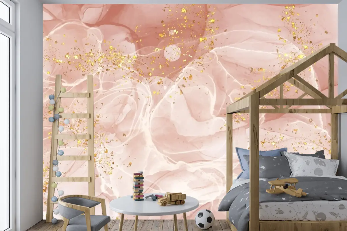 Suluboya Alkol Mürekkep Arka Plan Çocuk Odası Duvar Kağıdı 