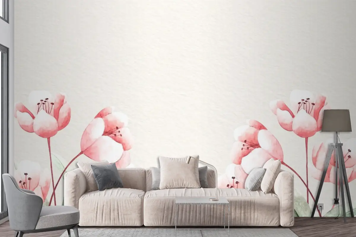 Yumuşak Renklerle Suluboya Çiçek Arka Plan Duvar Kağıdı