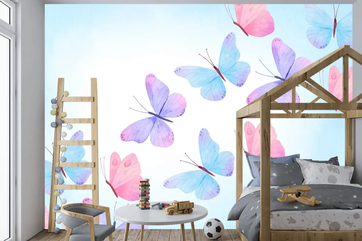 Suluboya Yağlıboya Arka Plan Çocuk Odası Duvar Kağıdı Duvar