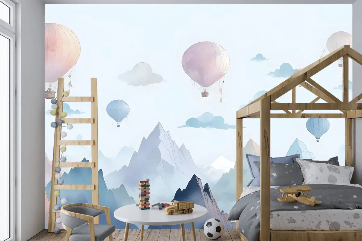 Suluboya Tarzı Çocuk Manzara Çocuk Odası Duvar Kağıdı 
