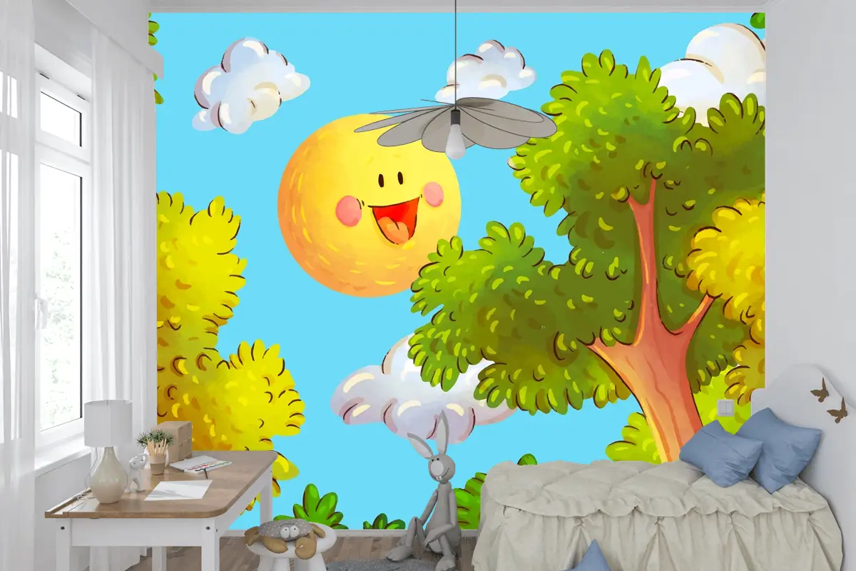 Uluslararası Orman Günü Kutlaması Çocuk Odası Duvar Kağıdı  Için Suluboya Arka Plan