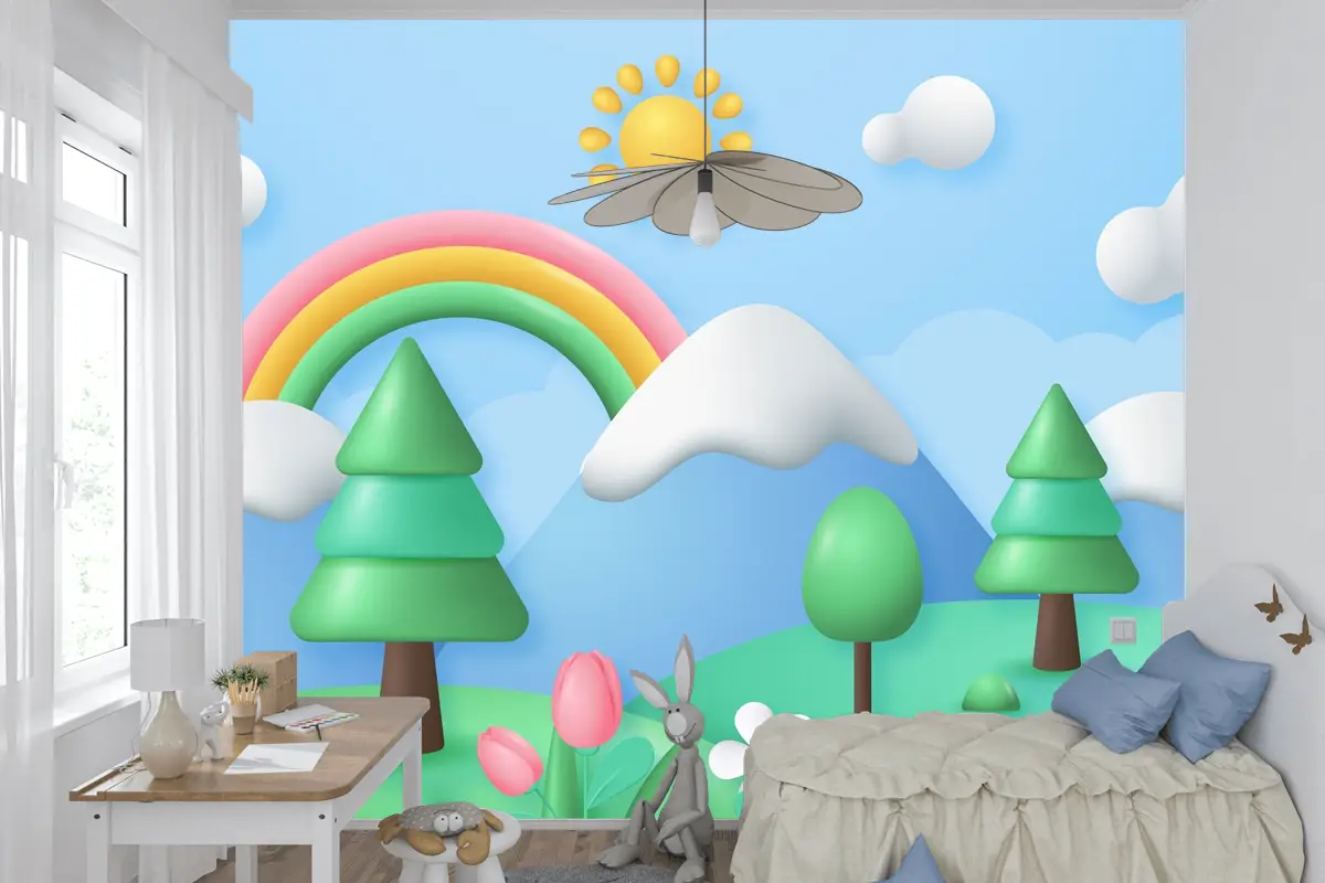 Gerçekçi Çiçek Bahar Çocuk Odası Duvar Kağıdı 