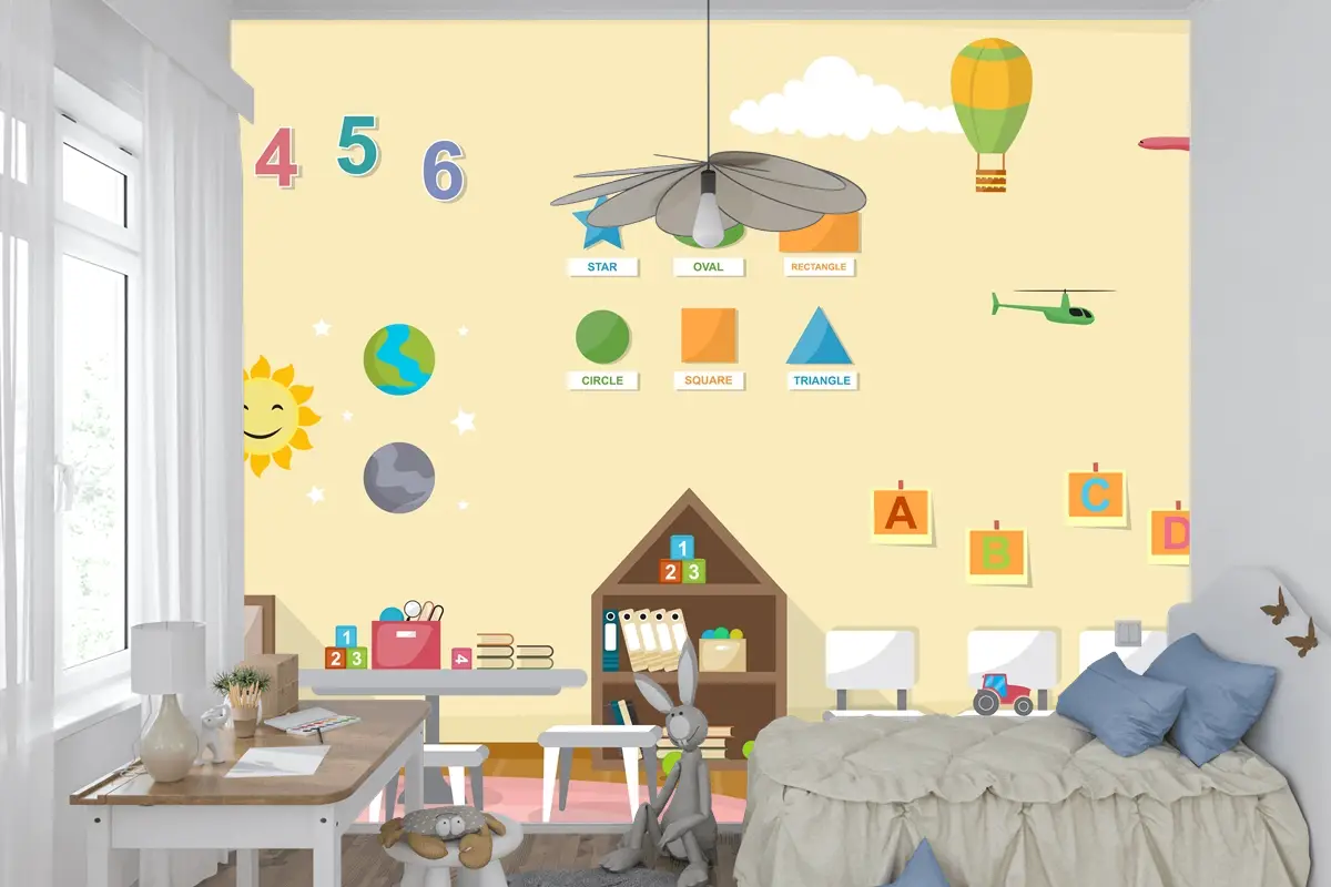 Anaokulu Sınıf İçi Çocuk Okul Oyuncakları Mobilya Çocuk Odası Duvar Kağıdı