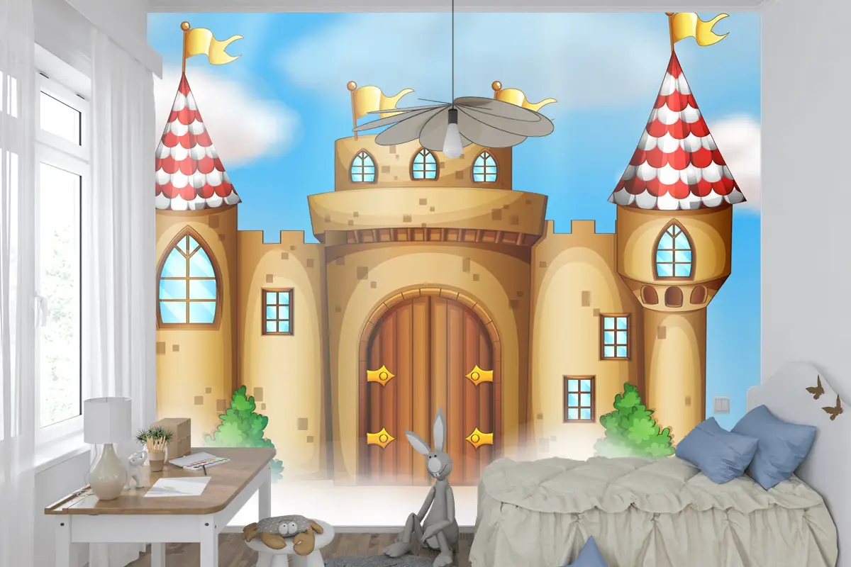 Gökyüzünde Bir Masal Kalesi Çocuk Odası Duvar Kağıdı Duvar Resimleri
