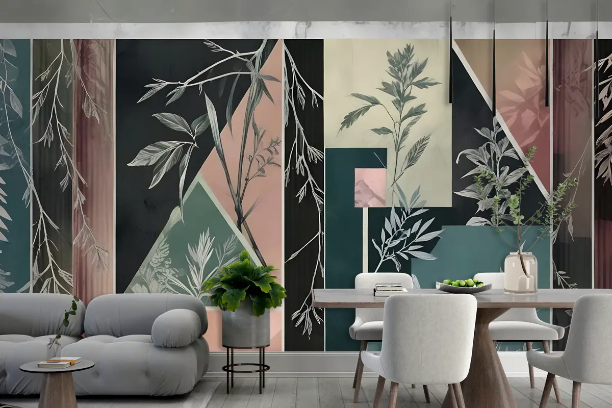 Soyut Çiçek Sanatı Duvar Kağıdı 