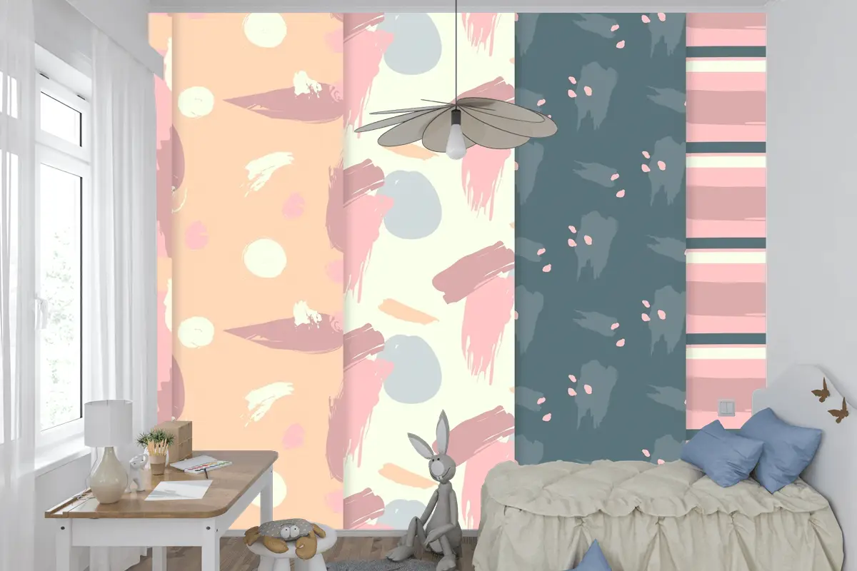 Soyut Desen Koleksiyonu Çizim Çocuk Odası Duvar Kağıdı 