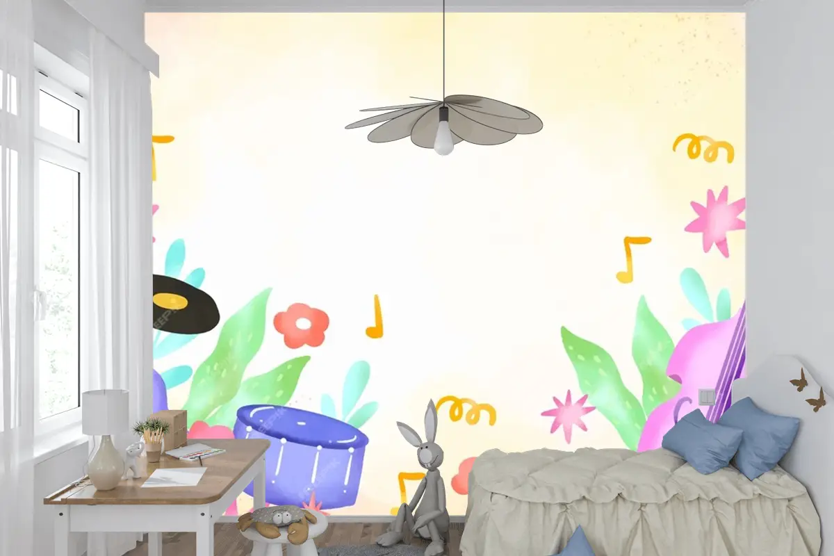 Dünya Müzik Günü Kutlaması Çocuk Odası Duvar Kağıdı Arka Planı