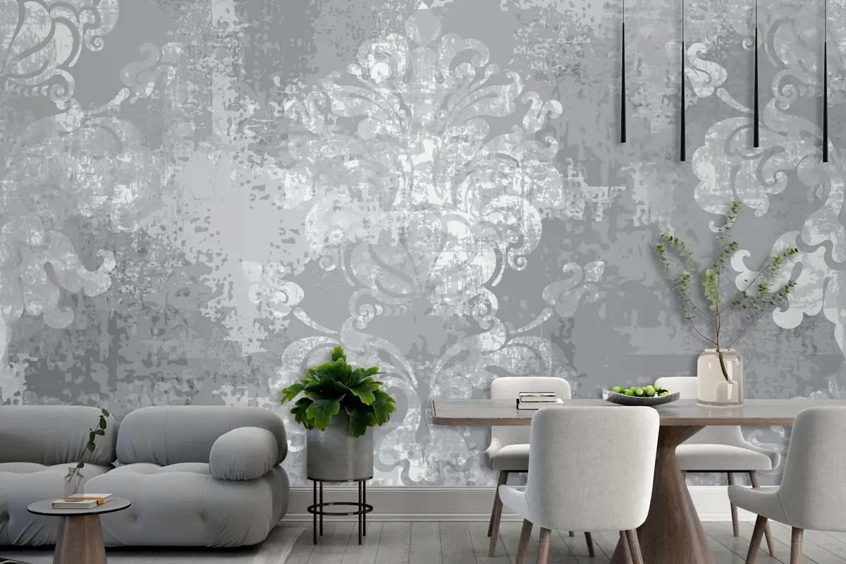 Barok Süsleme Lüks Suluboya Trend Doku Vintage Duvar Kağıdı